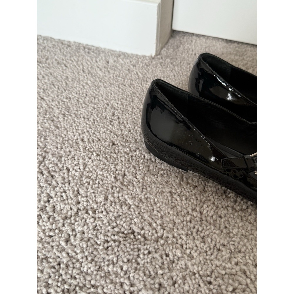 polo ralph lauren mary jane flats black Leather Size 38 7.5 Preppy Classic - Picture 3 of 6